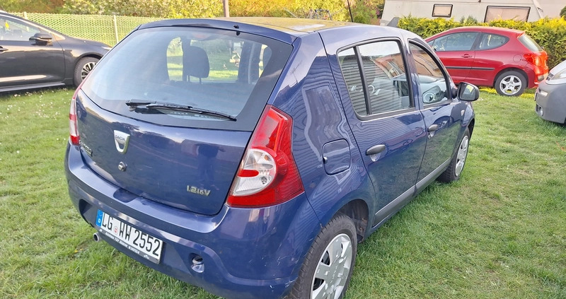 Dacia Sandero cena 9600 przebieg: 204672, rok produkcji 2009 z Darłowo małe 67